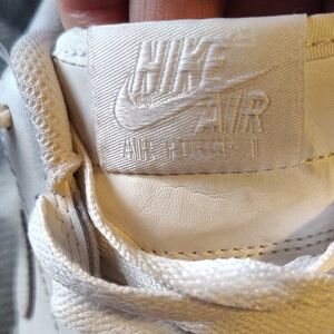 Nike White AIR Force 1 Leather Shoes